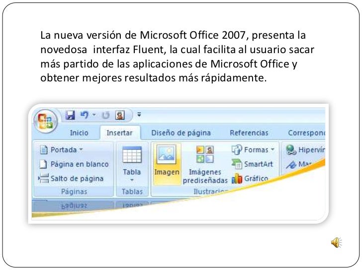 La cinta de opciones de Word 2007