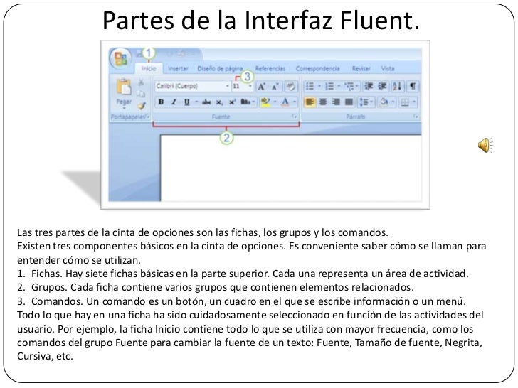 La cinta de opciones de Word 2007