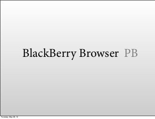BlackBerry Browser PB
Tuesday, May 28, 13
 