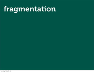 fragmentation




Tuesday, May 29, 12
 