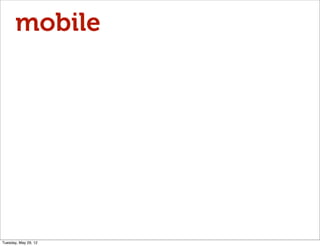 mobile




Tuesday, May 29, 12
 