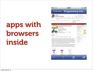 apps with
          browsers
          inside


Tuesday, May 29, 12
 