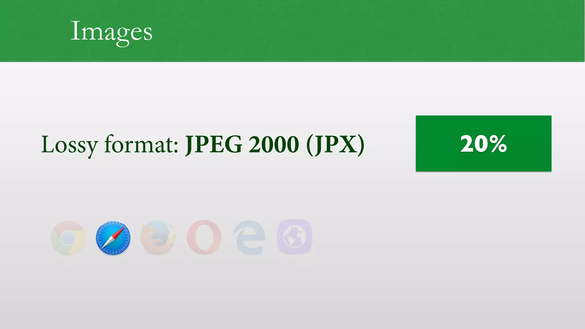 Lossy format: JPEG 2000 (JPX) 20% Images 