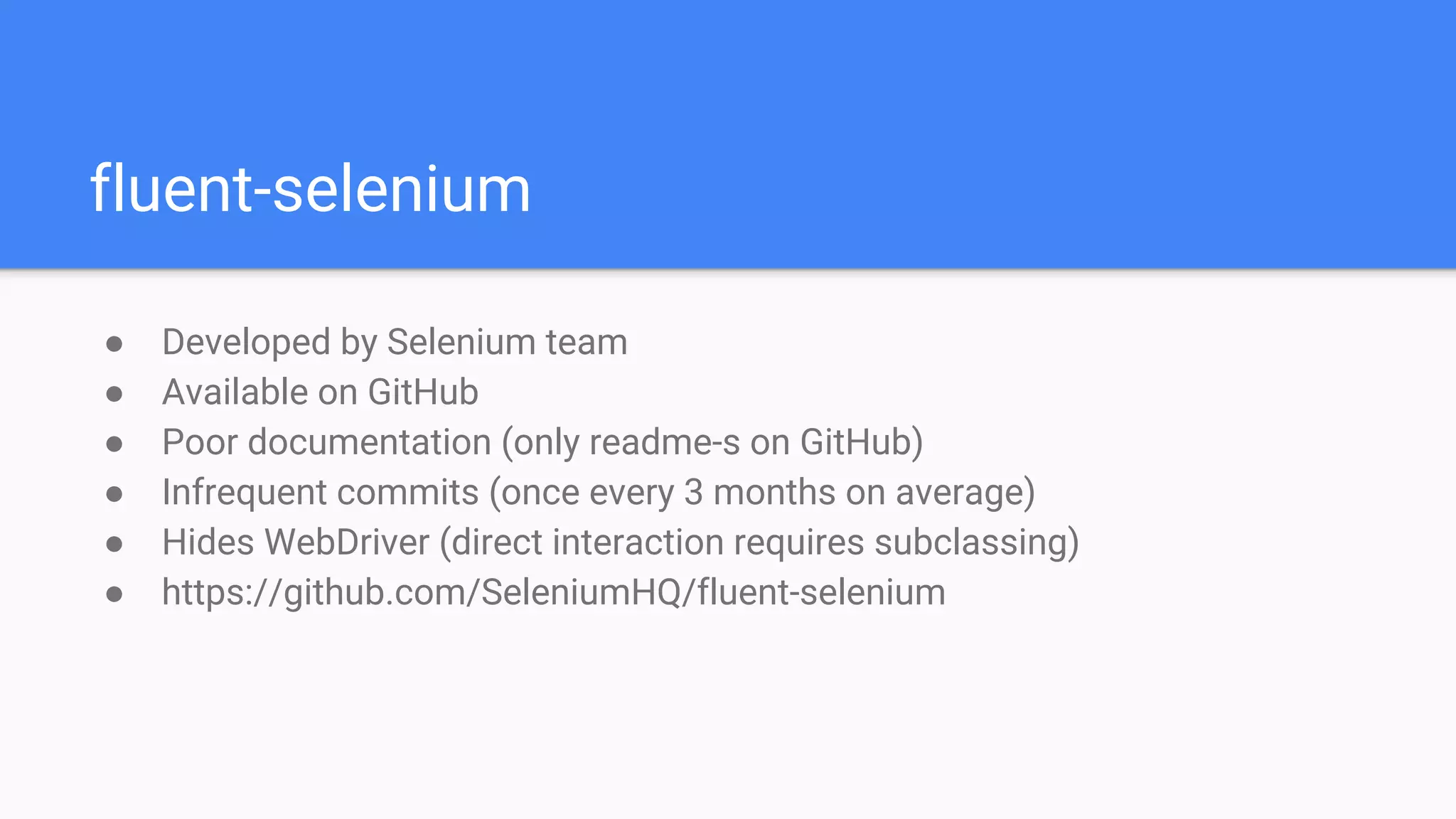 Fluent API for selenium - options | PPT