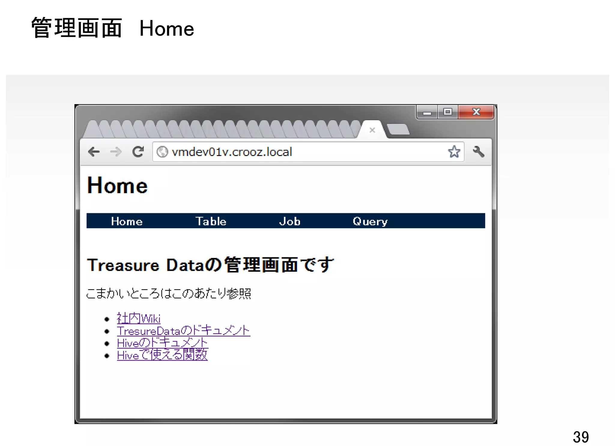 管理画面 Home




            39
 