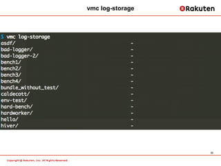 vmc log-storage




                  22	
 