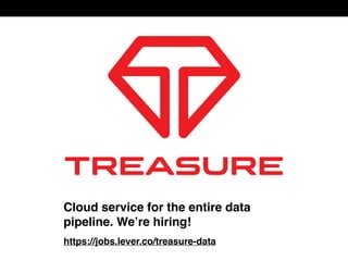 https://jobs.lever.co/treasure-data
Cloud service for the entire data
pipeline. We’re hiring!
 