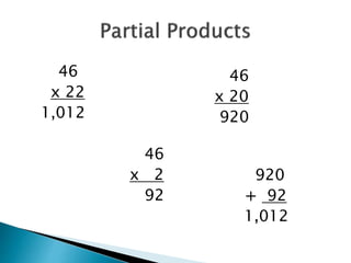 46 X 62 Math Fluently multiplying whole numbers unit 3 | PPTX