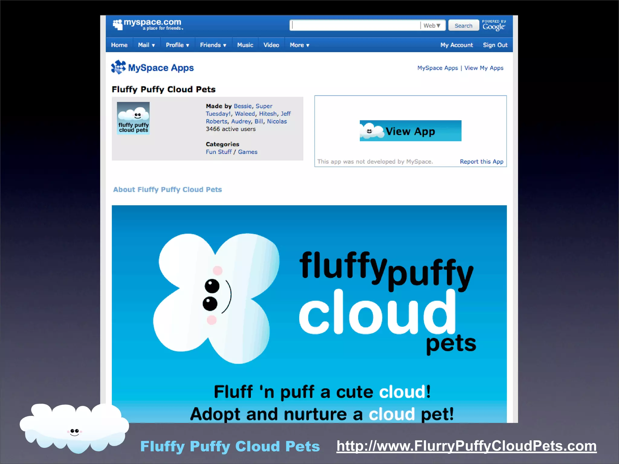 Fluffy Puffy Cloud Pets App Engine Meetup