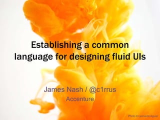 Establishing a common
language for designing fluid UIs
James Nash / @c1rrus

Photo © Leonardo Aguiar

 