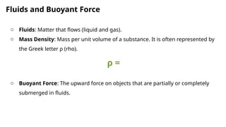 Fluid machanics: archimedes pascal and bernoulli | PPTX
