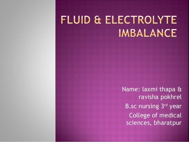 Fluid And Electrolyte Imbalance Chart