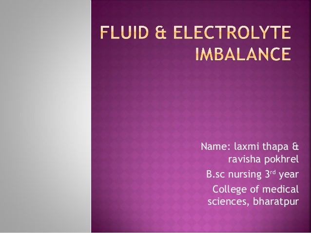 Fluid And Electrolyte Imbalance