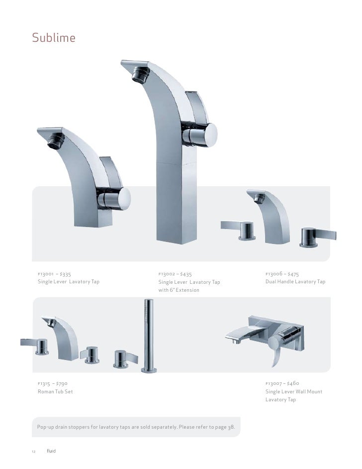 Fluid Faucet Catalogue