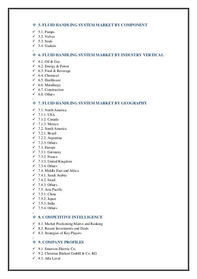 Industrial Outlook of Fluid Handling System Market