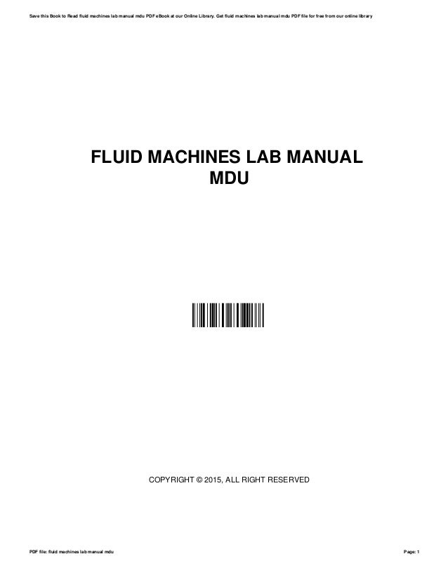 Fluid machineslabmanualmdu
