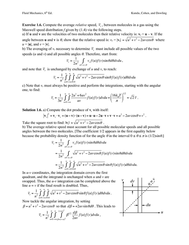 Fluid Mechanics 6th Edition Kundu Solutions Manual PDF