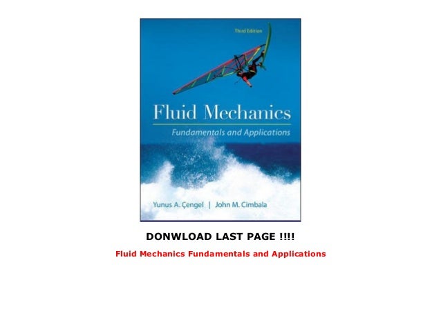 Fluid Mechanics Fundamentals and Applications