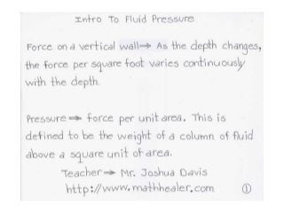 Fluid Pressure: An Introduction
