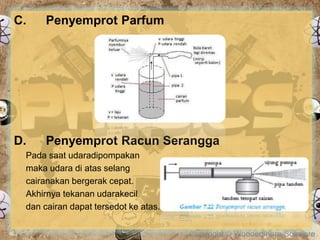 Copyright © Wondershare Software
C. Penyemprot Parfum
D. Penyemprot Racun Serangga
Pada saat udaradipompakan
maka udara di atas selang
cairanakan bergerak cepat.
Akhirnya tekanan udarakecil
dan cairan dapat tersedot ke atas.
 
