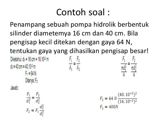 Contoh Soal Dongkrak Hidrolik Dan Penyelesaiannya - Contoh Soal Terbaru