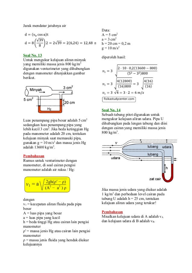 Soal Un Fluida Dinamis Dan Pembahasannya