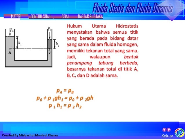 Fluida dinamis dan statis ; misbachul munirul ehwan