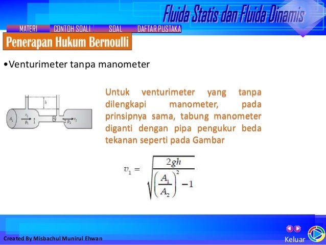 Fluida dinamis dan statis ; misbachul munirul ehwan