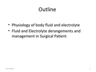 Comprehensive Fluid and Electrolyte Management in Surgical Patients | PPTX