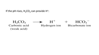If the pH rises, H2CO3 can provide H+:
 