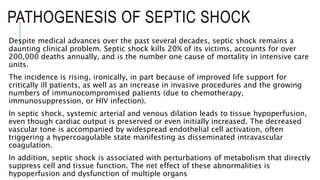 PATHOGENESIS OF SEPTIC SHOCK
Despite medical advances over the past several decades, septic shock remains a
daunting clini...