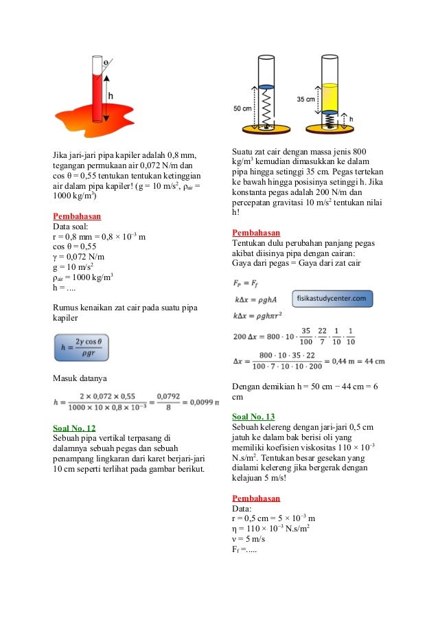 Contoh soal dan Pembahasan Fluida Statis