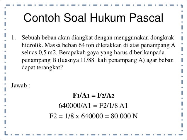 Contoh soal hukum pascal dan archimedes