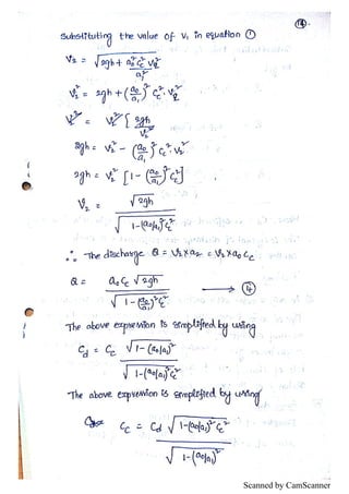Unit III : Fluid dynamics notes | PDF