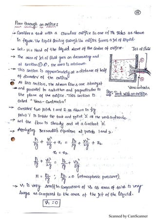 Unit III : Fluid dynamics notes | PDF