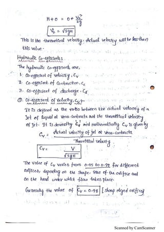 Unit III : Fluid dynamics notes | PDF