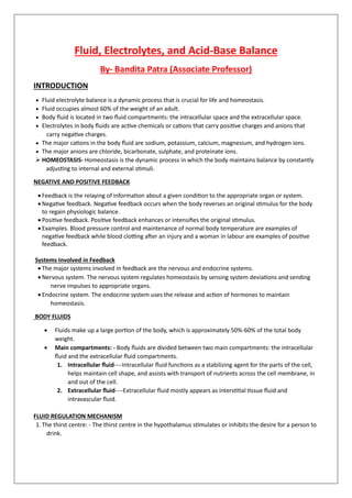 Fluid Electrolyte and Acid Base Balance | PDF