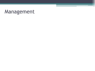 Management
Close monitoring of Ca level
 