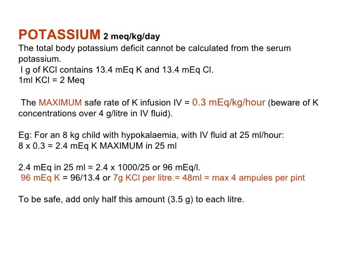 Formula For Potassium Correction / write the formula for potassium