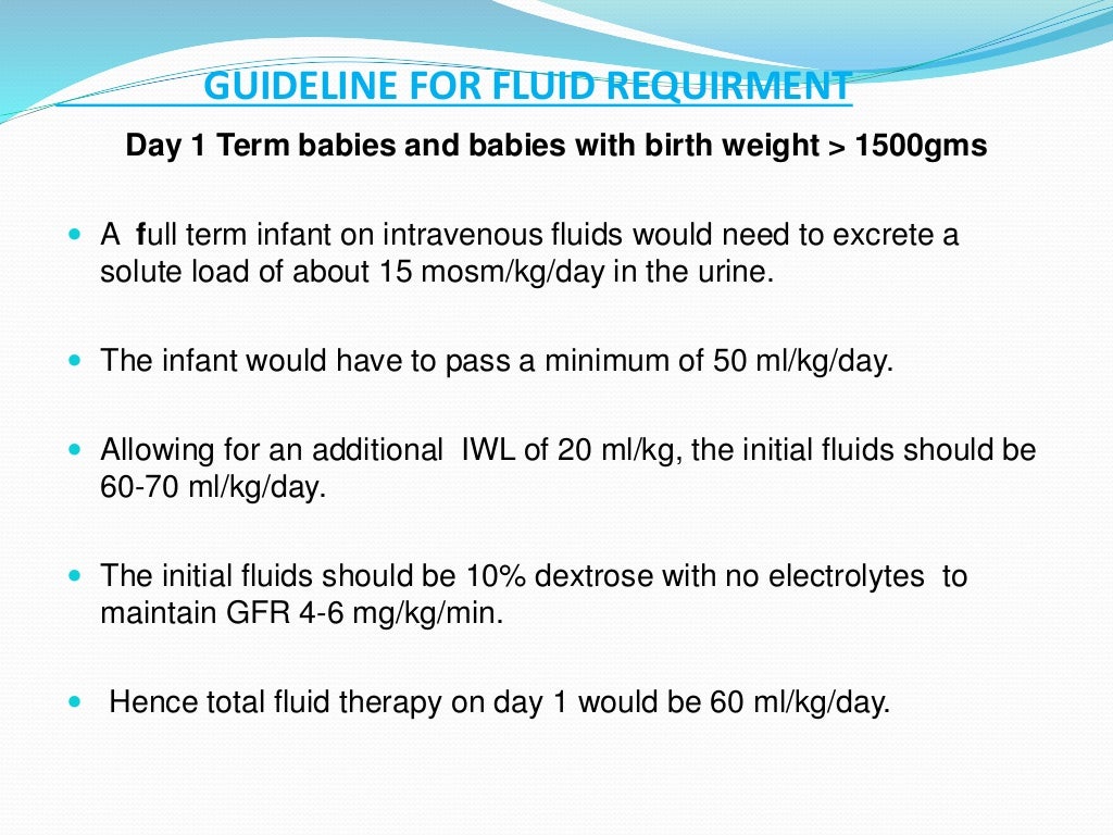 Fluid & electrolytes management in neonates