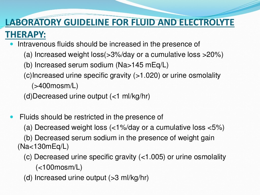 Fluid & electrolytes management in neonates