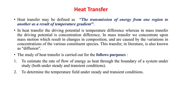 Fluid flow, heat transfer & mass transfer | PPTX