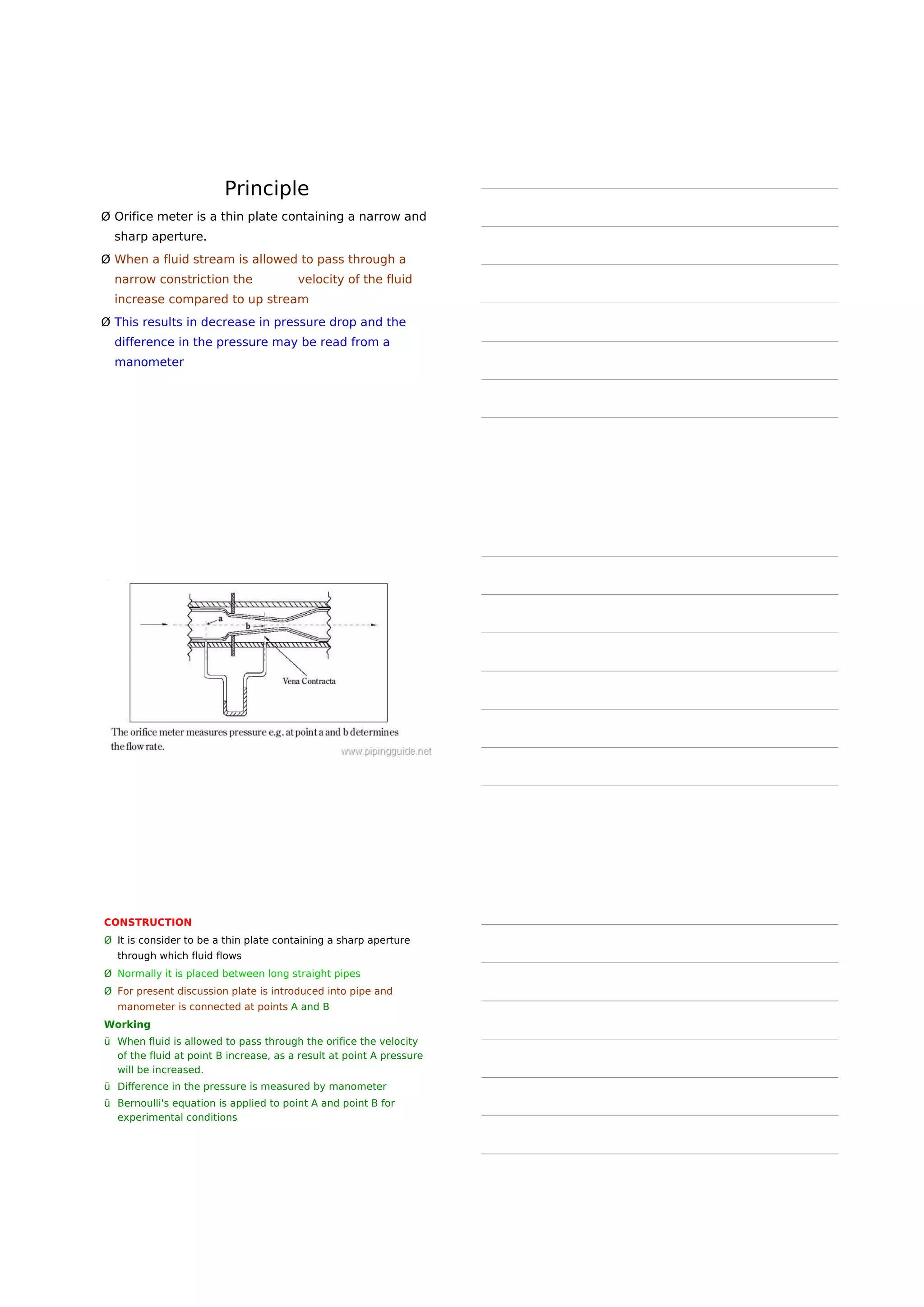 Force acting on the liquid
At point 1
+Force on the surface Force excreted by the liquid
Above point 1
Pressure at point 2 x Area= (Pressure on the surface area x surface area)
=
P1S = P2S + height xvolume x density x g
Pressure at point 1 x Area (Pressure on the surface area x surface area)
+ (mass x g)
=
 