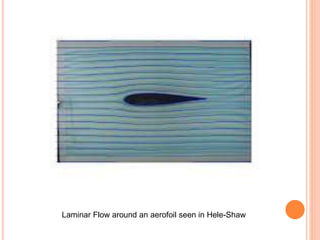 Laminar Flow around an aerofoil seen in Hele-Shaw
 