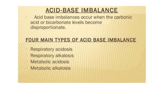 Fluid Electrolyte Imbalance - Acid Base Balance