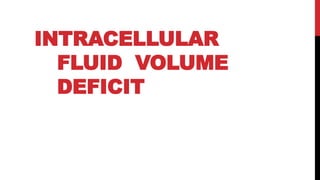 INTRACELLULAR
FLUID VOLUME
DEFICIT
 