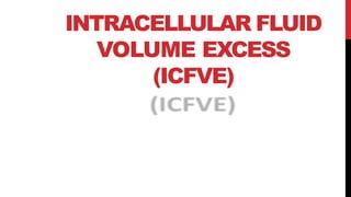INTRACELLULAR FLUID
VOLUME EXCESS
(ICFVE)
 