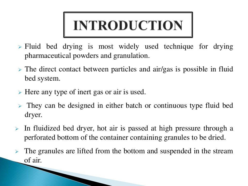 Fluidized bed dryers