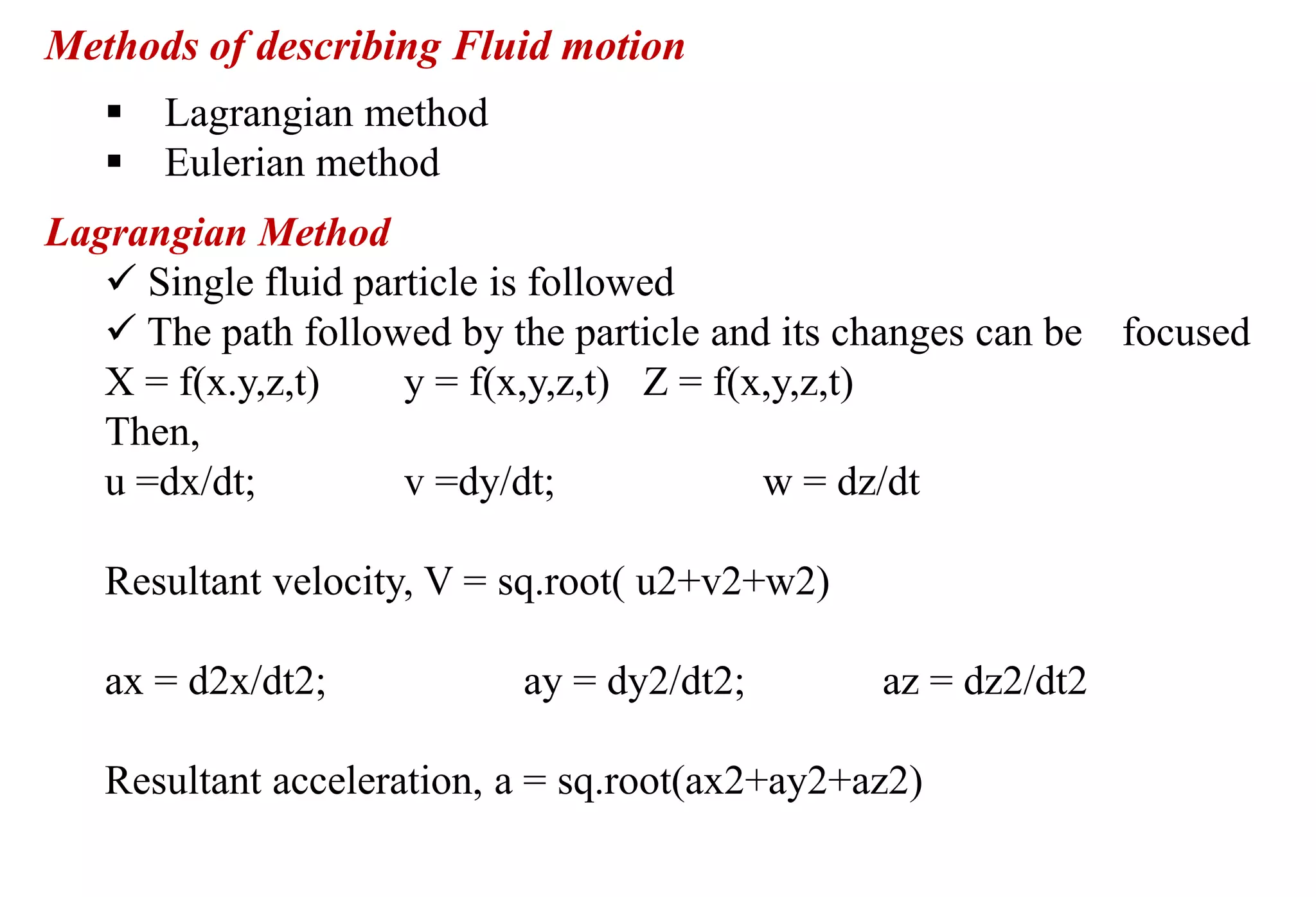 Fluid kinematics | PPTX