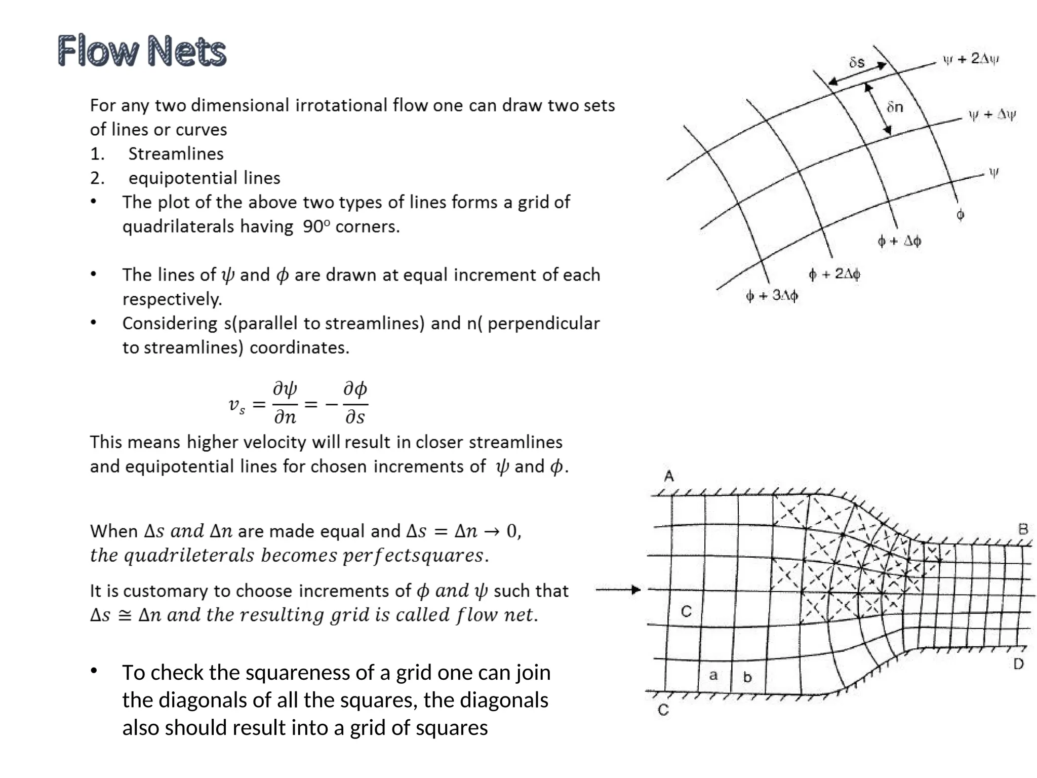 • To check the squareness of a grid one can join
the diagonals of all the squares, the diagonals
also should result into a grid of squares
 